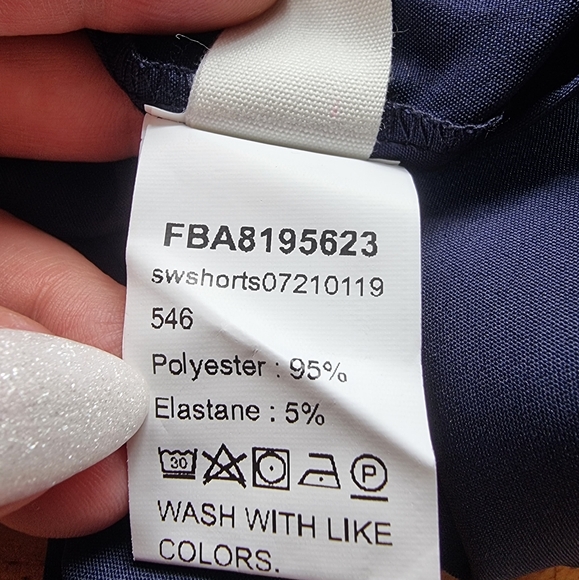 Ruffled High Waisted Navy Blue Shorts - Picture 8 of 8